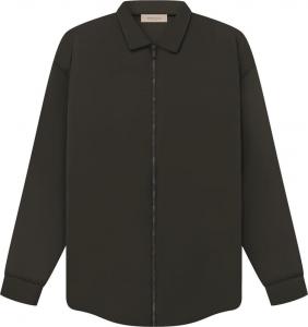 Рубашка Fear of God Essentials Filled Nylon Shirt Jacket 'Off Black', черный