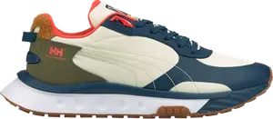 Кроссовки Puma Helly Hansen x Wild Rider Intense Blue White Asparagus, синий