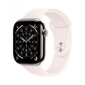 Умные часы Apple Watch Series 11 (GPS+Cellular), 46 мм, Natural Titanium Case/Light Blush Sport Band - M/L