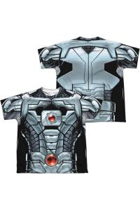 Футболка с коротким рукавом для подростков Justice League of America "Киборг" (принт спереди и сзади) Gildan, белый