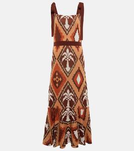 Платье миди из хлопка с принтом Nymph Secrets Johanna Ortiz, Earthy/Jade