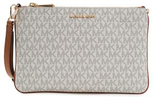 MICHAEL KORS Кожаная сумка кросс-боди клатч женская бежевая