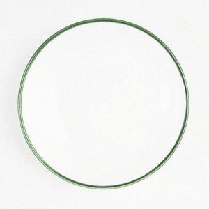 Тарелка для супа с зеленым краем, чашка 20 см Gmundner Keramik, белый/зеленый