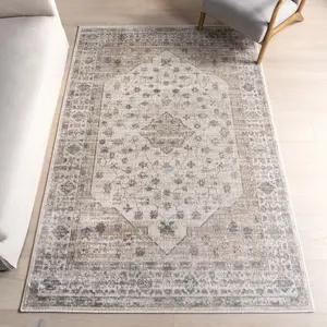Ковер Nesa Traditional Medallion Area Rug nuLOOM, 152x244 см, бежевый