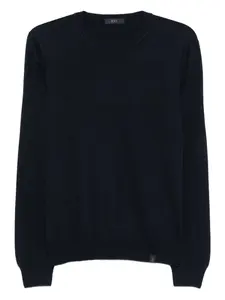 Шерстяной свитер с круглым вырезом Fay, синий