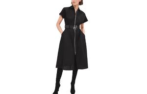 Платье с короткими рукавами женское черное Hermes