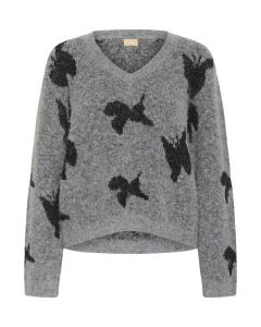 CULTURE Свитер в крапчато-сером цвете