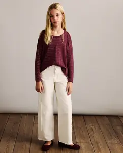 Детские джинсовые брюки с передними швами Coconut El Corte Inglés, экрю