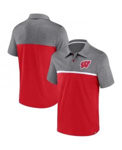 Мужская красно-серая рубашка-поло с логотипом Wisconsin Badgers Fanatics, красный