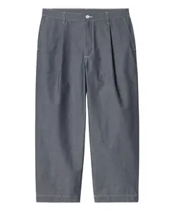 Хлопковые брюки с застежкой на пуговицы и свободным кроем. Carhartt Wip, синий