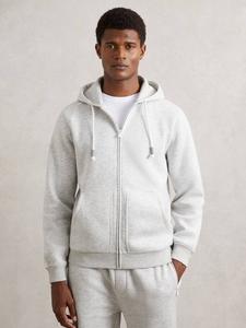 Худи Howel с застежкой-молнией из хлопковой смеси Reiss, Soft Grey