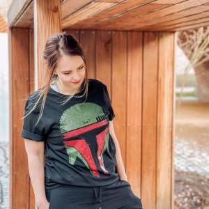 Футболка Boba Face для фанатов Звездных войн черная