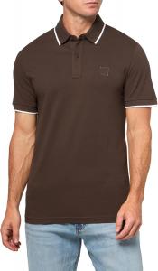 BOSS Мужская поло с квадратным логотипом Slim Fit из хлопка, Brown Rust