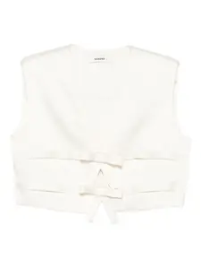 Топ без рукавов с бантом SANDRO, нейтральный