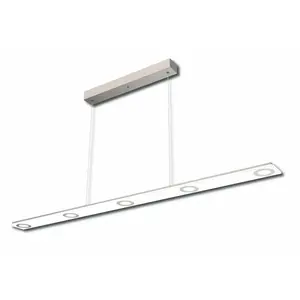 Подвесной светильник LED PANO LED-панель 1 шт. Теплый белый свет, возможность диммирования через ИК-переключатель, изготовлено в Германии Evotec, Edelstahlfarben/weiß