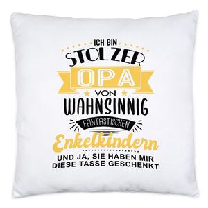 Гордый дедушка с безумно правнуками Подушка с наполнителем для лучшего дедушки в мире Идея подарка Юмористический Смешной Hey!Print