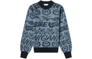 GANNI Свитер SS22 вязаный женский светло-голубой