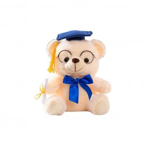 Медвежонок в очках плюшевая игрушка выпускник медвежонок доктор медвежонок высота 22 см MENGXIAOZAI, бежевый