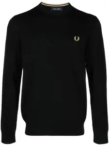 Джемпер с вышитым логотипом Fred Perry, черный