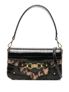 Сумка-тоут с леопардовым принтом Just Cavalli, черный