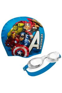 Шапочка для плавания и очки «Мстители» Marvel, мультиколор