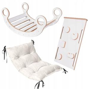 Набор-качалка Монтессори + Стенка + Горка + Подушка Бежевый СЕРТИФИКАТ ДЕРЕВА Gugi