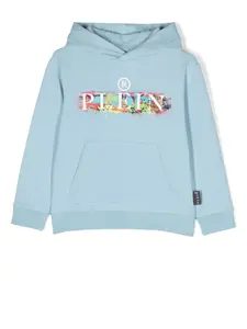 Худи с логотипом Philipp Plein Junior, синий