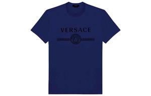 Футболка с логотипом Medusa VERSACE, темно-синяя