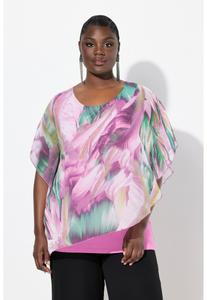 Блуза Ulla Popken LAYERED CHIFFON FLORAL PRINT , Pale Heather/Lilac