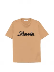 Футболка с логотипом Lanvin, бежевый