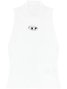 Diesel топ в рубчик с логотипом, белый