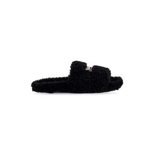 Сандалии Furry Slide BALENCIAGA, черный/красный/белый