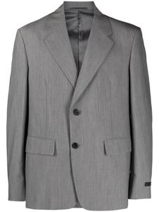 Однобортный пиджак из смесовой шерсти Prada, серый