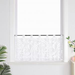 Панельная штора Joyswahl Современная штора-бистро с петлями Прозрачная кухонная короткая штора с узором усики Белая В x Ш 60 x 145 см, белый