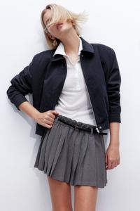 Короткая плиссированная юбка H&M, серый