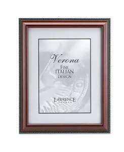 Рамка для картины из орехового дерева с золотыми бусинами — 4" x 6" Lawrence Frames, brown