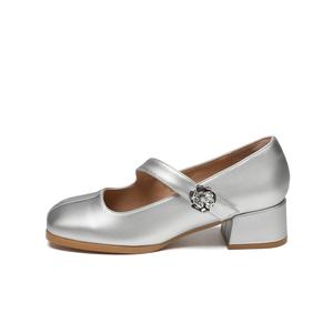 ZHR Женские туфли Мэри Джейн светло-фиолетовые/серебристые/бежевые - серебристые, цвет Silver