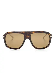 Солнцезащитные очки-пилоты черепаховой расцветки Gucci Eyewear, коричневый