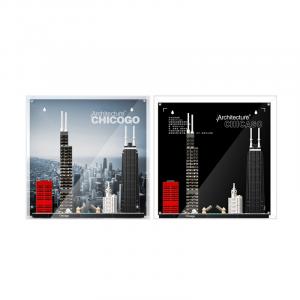 LIGHT YOUR BRICKS Compatibility Building Block Skyline Dual View Photo Frame Display Case Model Accessories LYB