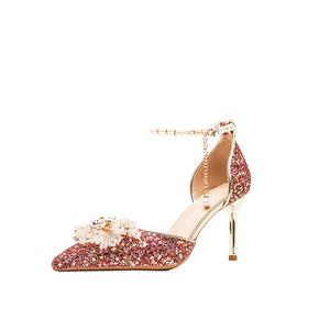 Женские туфли на тонком каблуке и высоком каблуке Zubumei, Red