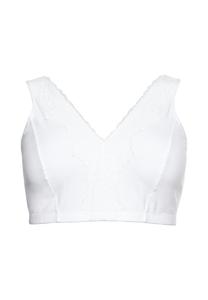 Бюстгальтер без косточек формы-бюстье с кружевной отделкой sheego, цвет Weiß