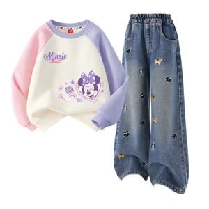 Детская повседневная спортивная одежда Disney, фиолетовый