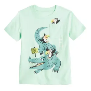 Футболка с принтом и карманом для мальчиков Baby & Toddler Jumping Beans, цвет mint gator ride