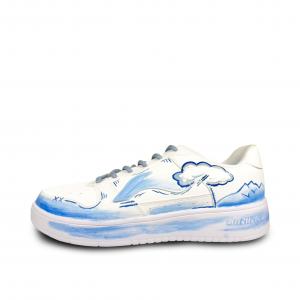 Мужские плавучие скейтбордистские кроссовки Li Ning с износостойкой дышащей конструкцией, увеличивающей высоту., синий белый