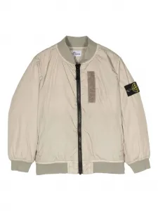 Куртка-бомбер с нашивками Stone Island Junior, серый