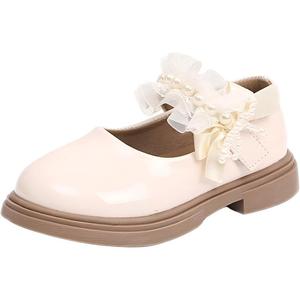 Детские кожаные туфли с противоскользящей подошвой и износостойким верхом TONYBEAR, экрю