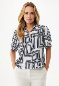 Блузка с короткими рукавами и геометрическим принтом, на пуговицах Mexx, White/Black