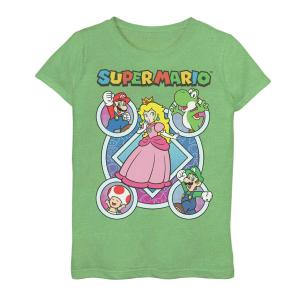 Футболка Nintendo Super Mario Group Circles для девочек 7–16 лет Licensed Character