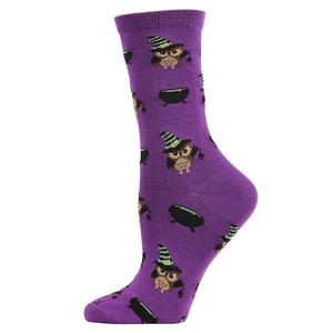 Носки Witchy Owl Holiday Crew Memoi, Imperial Purple