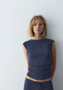 Блузка из крепа Pull&Bear, Dark-Blue Denim